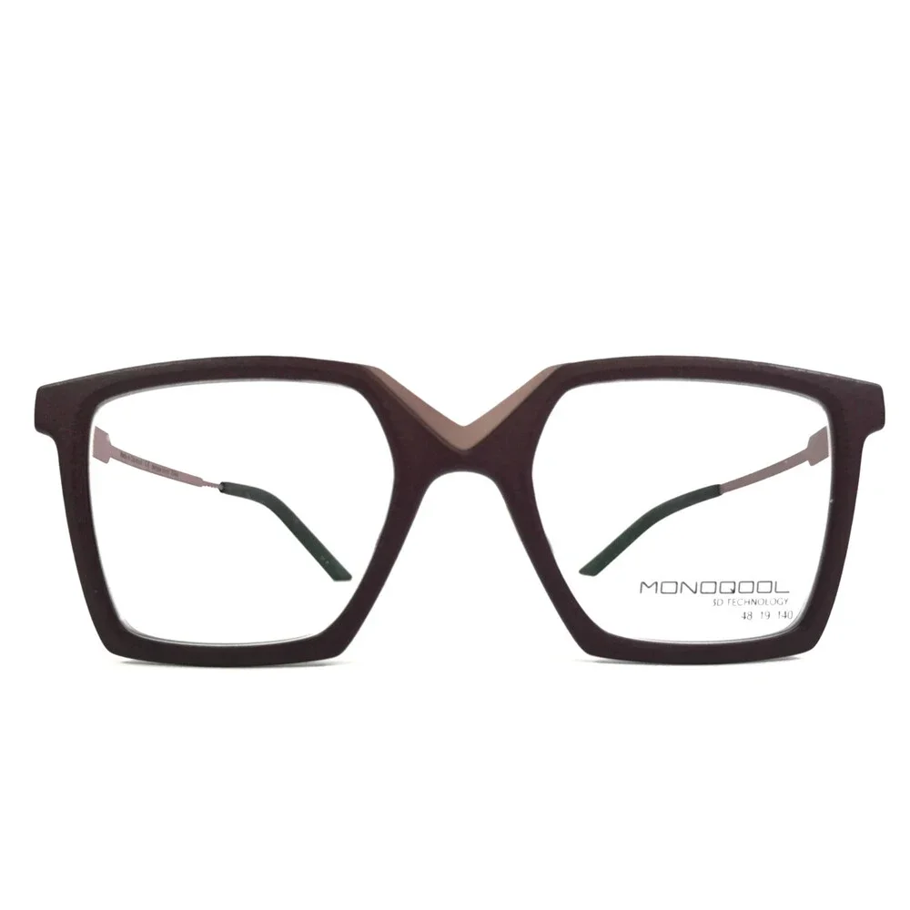Monoqool Eyeglasses Frames HL51 HELLO Dark Aubergine Matte Purple 47-20-145